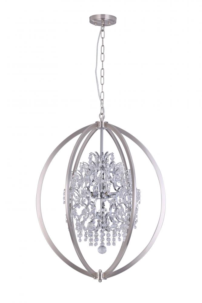 24", 9x50W G9 pendant in Satin Nickel finish